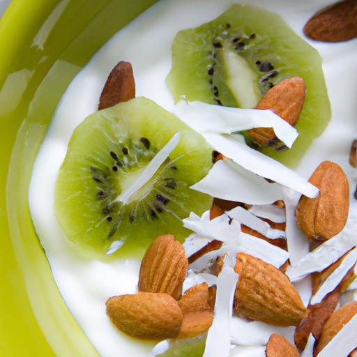 Tropical Twist: Coconut Yogurt with Kiwi & Crunchy Almonds