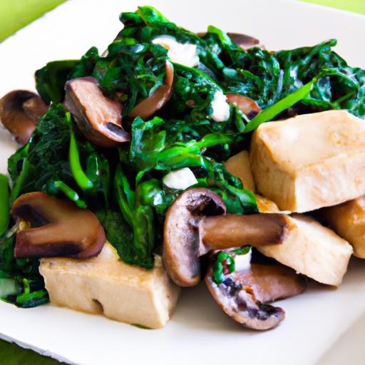 Tofu Scramble Delight: Spinach & Mushrooms Power Breakfast
