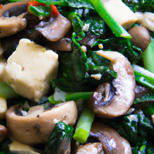 Tofu Scramble Delight: Spinach & Mushrooms Power Breakfast