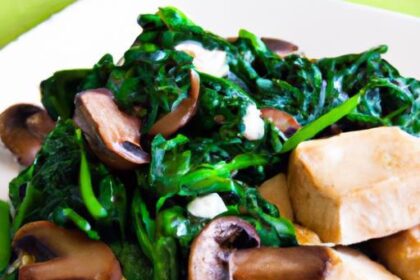 Tofu Scramble Delight: Spinach & Mushrooms Power Breakfast
