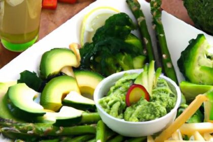 Crunchy Veggie Sticks Meet Creamy Guacamole Delight