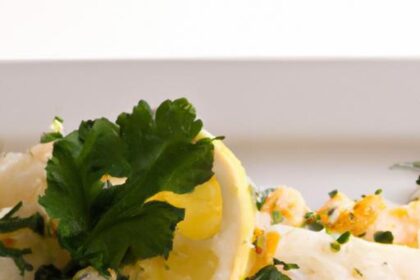 Delight in Slow-Cooked Fish with Zesty Lemon Dill Sauce