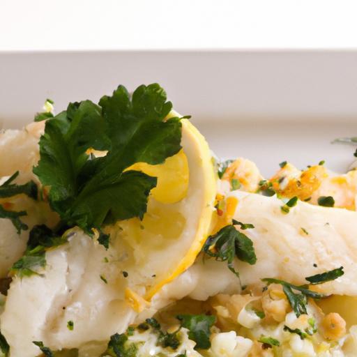 Delight in Slow-Cooked Fish with Zesty Lemon Dill Sauce