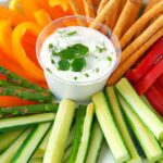 Crunchy Veggie Sticks Paired with Creamy Greek Yogurt Dip