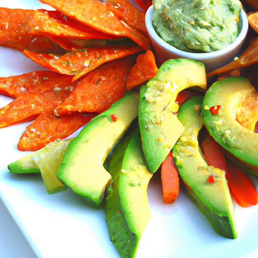 Crunchy Veggie Sticks Meet Creamy Guacamole Delight