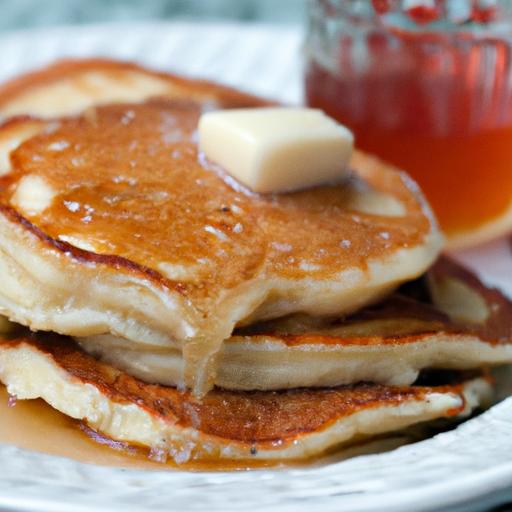 Fluffy Coconut Flour Pancakes Drizzled with Maple Syrup