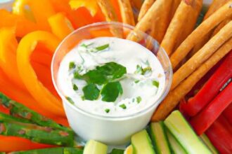 Crunchy Veggie Sticks Paired with Creamy Greek Yogurt Dip
