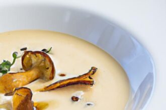 Velvety Chanterelle Soup Infused with Truffle Oil Elegance
