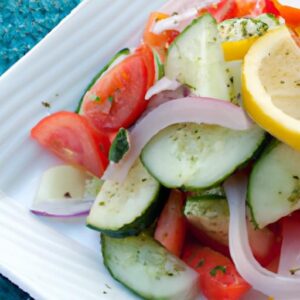 Zesty Cucumber & Tomato Salad with Fresh Lemon Twist