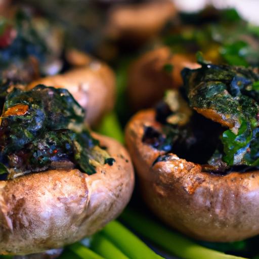 Savory Stuffed Portobello Mushrooms with Lush Spinach Flair