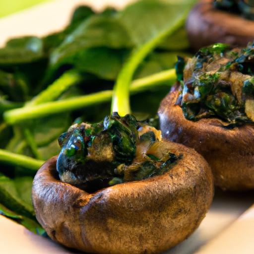 Savory Stuffed Portobello Mushrooms with Lush Spinach Flair