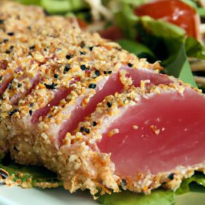 Crunch into Flavor: Irresistible Sesame-Crusted Tuna Steaks