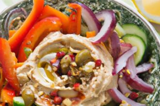 Wholesome Mediterranean Farro Salad with Creamy Hummus Delight