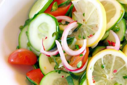 Refreshing Cucumber & Tomato Salad with Zesty Lemon Twist