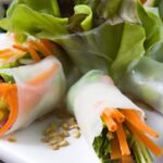 Fresh Veggie Spring Rolls with Creamy Peanut Dipping Sauce