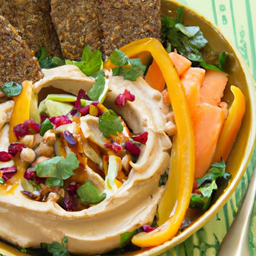 Wholesome Mediterranean Farro Salad with Creamy Hummus Delight