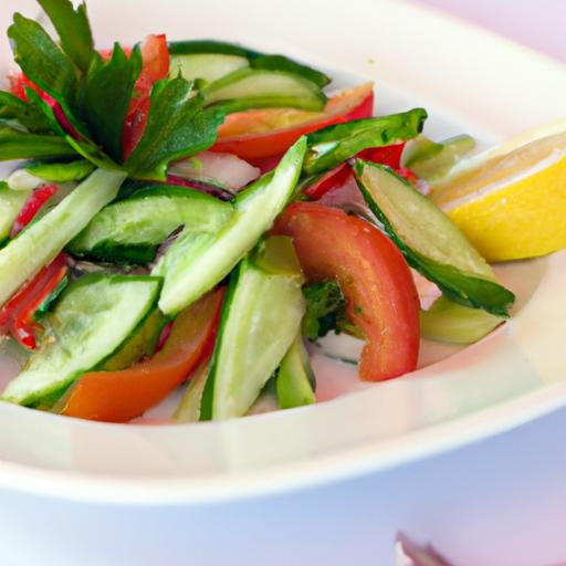 Refreshing ⁢Cucumber & Tomato Salad with‍ Zesty Lemon Twist