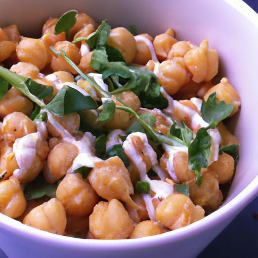 Chickpea Salad Delight: Creamy Tahini Dressing Magic