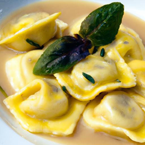 Decadent Foie Gras Ravioli Drizzled with Sage Butter Sauce