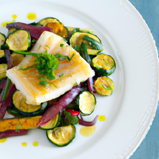 Savoring Roasted Cod Paired with Tangy Fermented Veggies
