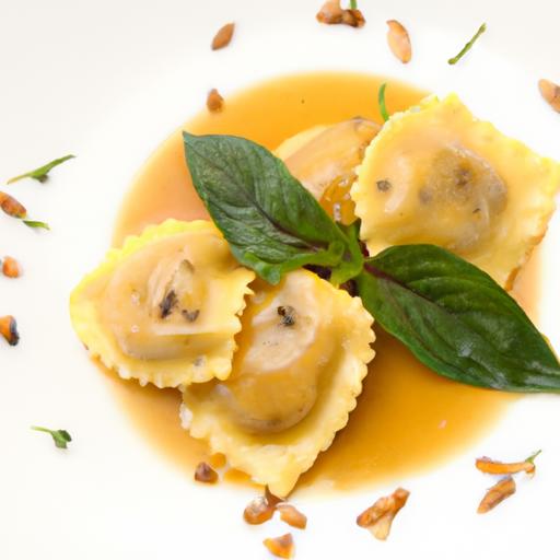 Decadent Foie Gras Ravioli Drizzled with Sage Butter Sauce