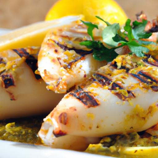 Savor the Zest: Grilled Calamari with Lemon & Parsley Delight