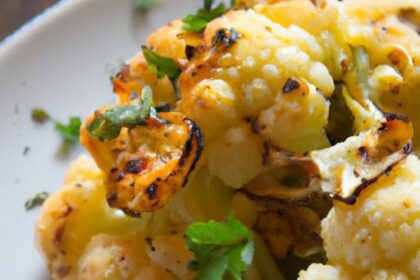 Golden Roasted Cauliflower with Savory Garlic Tahini Twist
