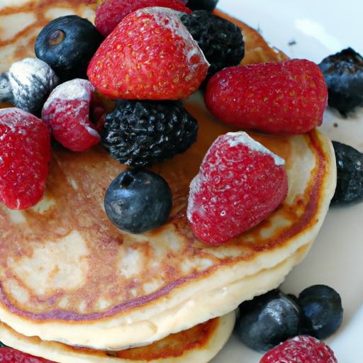 Fluffy Almond Flour Pancakes With Fresh, Juicy Berries