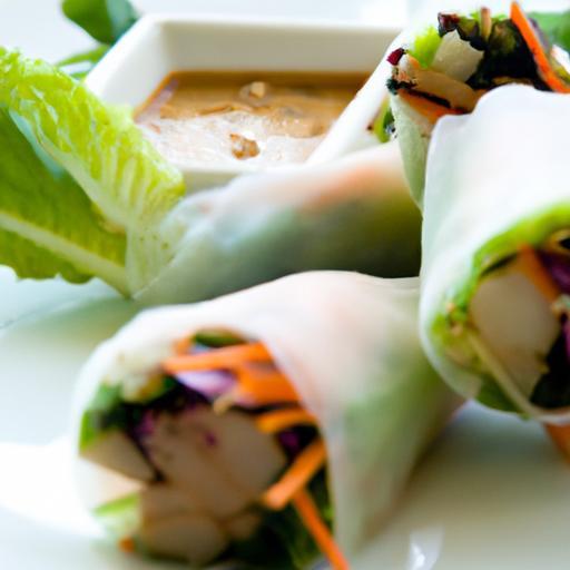 Crisp Vegetarian Spring Rolls Paired with Zesty Peanut Sauce