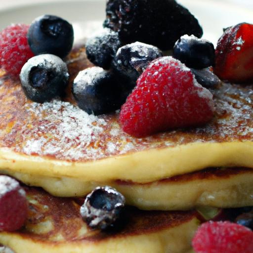 Fluffy Almond Flour Pancakes With Fresh, Juicy Berries
