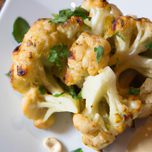 Golden Roasted Cauliflower with Savory Garlic Tahini twist
