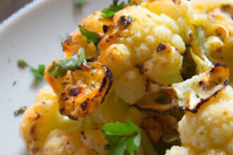Golden Roasted Cauliflower with Savory Garlic Tahini Twist