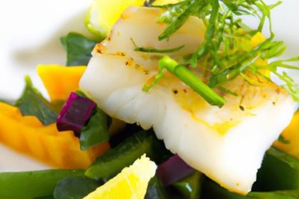 Roasted Cod Meets Tangy Twist: Fermented Veggies Fusion
