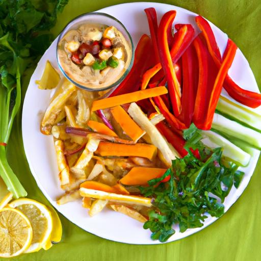 Crunchy Veggie Sticks: A Perfect Pairing with Hummus Delight