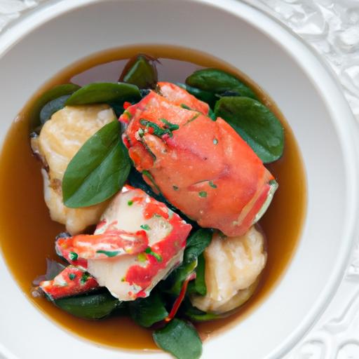 Savor Elegance: Lobster Consommé with Chive dumplings